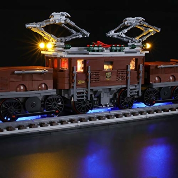 BRIKSMAX Led Beleuchtungsset für Crocodile Locomotive,Kompatibel Mit Lego 10277 Bausteinen Modell - Ohne Lego Set (Fernbedienungsversion) - 4