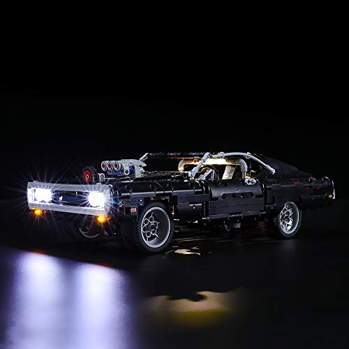BRIKSMAX Led Beleuchtungsset für Dom's Dodge Charger,Kompatibel Mit LEGO 42111 Bausteinen Modell -Ohne LEGO Set (Fernbedienungsversion) - 2