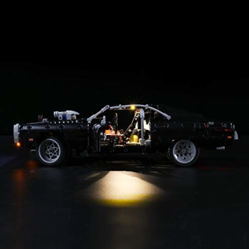 BRIKSMAX Led Beleuchtungsset für Dom's Dodge Charger,Kompatibel Mit Lego 42111 Bausteinen Modell -Ohne Lego Set (Fernbedienungsversion) - 3