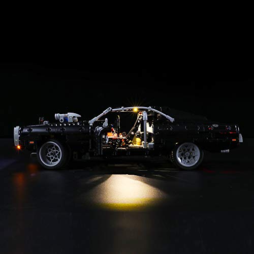 BRIKSMAX Led Beleuchtungsset für Dom's Dodge Charger,Kompatibel Mit LEGO 42111 Bausteinen Modell -Ohne LEGO Set (Fernbedienungsversion) - 3