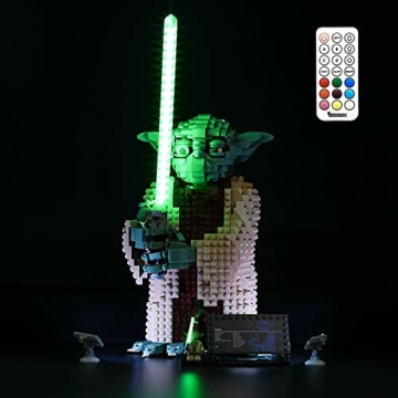 BRIKSMAX Led Beleuchtungsset für Lego Star Wars Yoda - Compatible with Lego 75255 Bausteinen Modell - Ohne Lego Set(Fernbedienung Version)… - 1