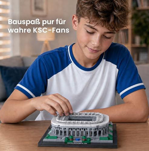 BRYX Karlsruher SC BBBank Wildpark Klemmbausteine Set – Lizenziertes Microscale Stadion Modell, Stadium Series Fußball Bausatz für Jugendliche & Erwachsene ab 14 (451 Teile) - 2