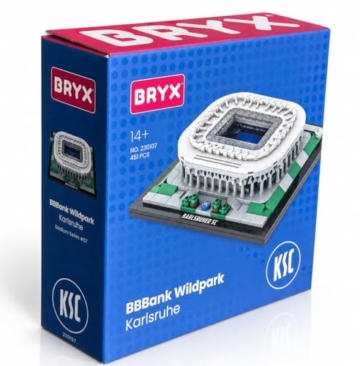 BRYX Karlsruher SC BBBank Wildpark Klemmbausteine Set – Lizenziertes Microscale Stadion Modell, Stadium Series Fußball Bausatz für Jugendliche & Erwachsene ab 14 (451 Teile) - 6