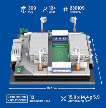 BRYX MERCK Stadion am Böllenfalltor SV Darmstadt 1898 Klemmbausteine Set – Lizenziertes Microscale Fußballstadion Modell, Stadium Series Bausatz für Fans ab 12 Jahren (369 Teile) 230109 - 3