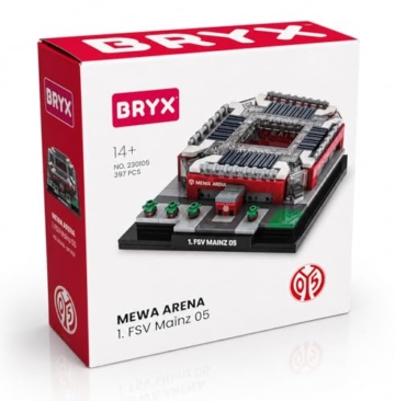 BRYX MEWA Arena 1. FSV Mainz 05 Klemmbausteine Set – Lizenziertes Microscale Fußballstadion Modell, Stadium Series Bausatz für Fans ab 14 Jahren (397 Teile) - 6