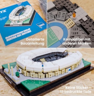 BRYX Olympiastadion Berlin Klemmbausteine Set – Hertha BSC, Lizenziertes Microscale Fußballstadion Modell der Stadium Series, Bausatz für Fans ab 12 Jahren (637 Teile) - 4