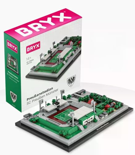 BRYX SC Preußen Münster - Preußen Stadion Klemmbausteine Set – Lizenziertes Microscale Stadion Modell, Stadium Series Fußball Bausatz für Jugendliche & Erwachsene ab 14 (464 Teile) - 1