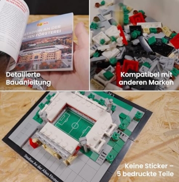 BRYX Stadion An der Alten Försterei -FC Union Berlin Klemmbausteine Set – Lizenziertes Microscale Fußballstadion Modell, Stadium Series Bausatz für Fans ab 12 Jahren (298 Teile) - 4