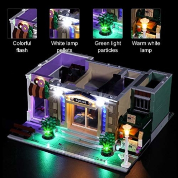BSPAS Upgrade LED Beleuchtung für Lego 10278 Police Station, Beleuchtung Licht Set für Lego 10278 polizeistation (Nicht Enthalten Lego Modell)(Mit Fernbedienung) (mit Fernbedienung) - 3