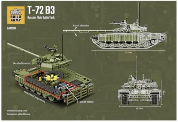 Buildarmy Russian T72 B3 Main Battle Tank Brick Model Building Block 1205pcs - 7