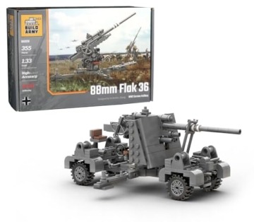 Buildarmy WW2 Deutsche 88 mm Flak 36 Artillerieziegel-Modellbausteine, 355 Stück - 1