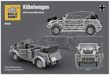 Buildarmy WW2 Deutscher Kubelwagen Auto Modell Brick Baustein 178pcs - 6