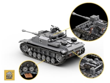 Buildarmy WW2 German StuG III Ausf. G Panzerzerstörer Modellbaustein 660pcs - 5