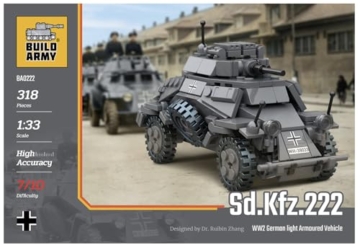Buildarmy WW2 Sd.Kfz.222 Panzerfahrzeug Brick Modell Baustein 318pcs - 2