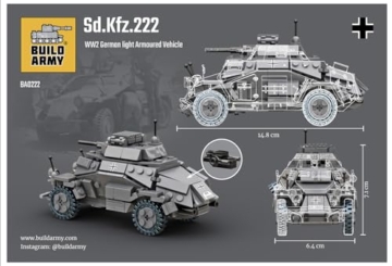 Buildarmy WW2 Sd.Kfz.222 Panzerfahrzeug Brick Modell Baustein 318pcs - 7