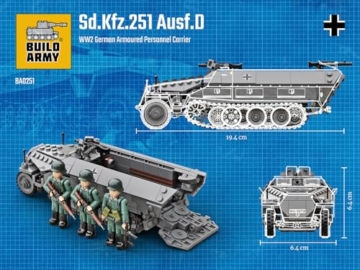 Buildarmy WW2 Sd.Kfz.251 Ausf.D Fahrzeuge Ziegelmodell Baustein 436pcs - 4