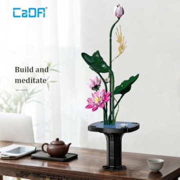 CaDA C59024W Botanicals Flower Bouquet,Summer Bauspielzeugset für Erwachsene,751Teile Bausteine Blumenstrauß Klemmbausteine, Bonsai Botanical Kollektion Bauklötz Pflanzen Home Deko, Geschenk für 14+ - 4