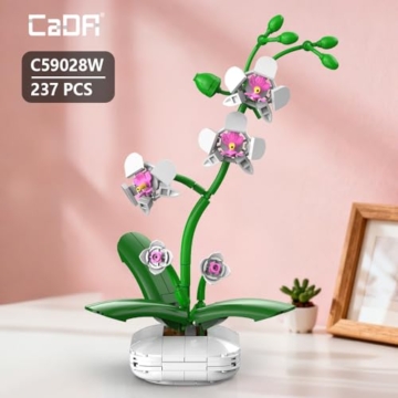 CaDA C59028W Botanicals Flower Bouquet,Orchid Bauspielzeugset für Erwachsene,237Teile Bausteine Blumenstrauß Klemmbausteine - 2