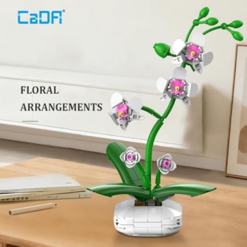 CaDA C59028W Botanicals Flower Bouquet,Orchid Bauspielzeugset für Erwachsene,237Teile Bausteine Blumenstrauß Klemmbausteine - 3