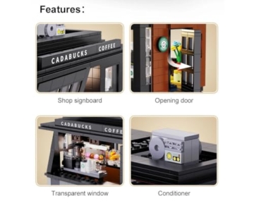 CaDA C66005W Kaffeehaus Bausteine, 765 Teile MOC Coffee House Bausatz, Designer: Ohsojang(Kommt mit Originalverpackung) - 6