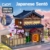 CaDA C66012w Bausteinmodell Eines Japanischen Thermalhotels, 1249 Teile Japanischer Architektur, Kirschblütengarten Mit Warmem Led-Licht, Sammlerhaus Zum Zusammenbauen (C66012W) - 2