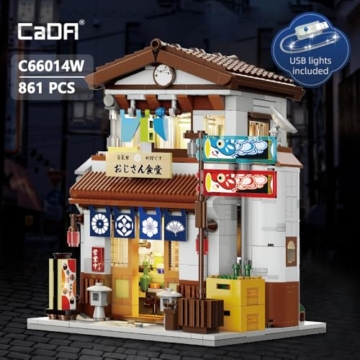 CaDA C66014W Japanese Canteen Klembausteine ​​​​Technik, 861 Teile MOC Japanese Street Scene Series Kit, modulare Buildings Hausbausteine ​​für Jugendliche und Erwachsene - 2