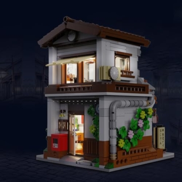 CaDA C66014W Japanese Canteen Klembausteine ​​​​Technik, 861 Teile MOC Japanese Street Scene Series Kit, modulare Buildings Hausbausteine ​​für Jugendliche und Erwachsene - 6