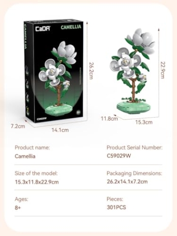 CaDA Camellia Blumentopf - 301 Teile - Selbstbaustein Baustein Modell C59029W - 3