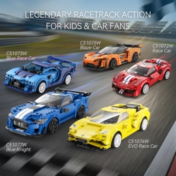 CaDA Ferngesteuertes Auto Klemmbausteine Dual Control 295Pcs Blaze C51075W RC Set - STEM Spielzeug Ab 3 Jahre - 6