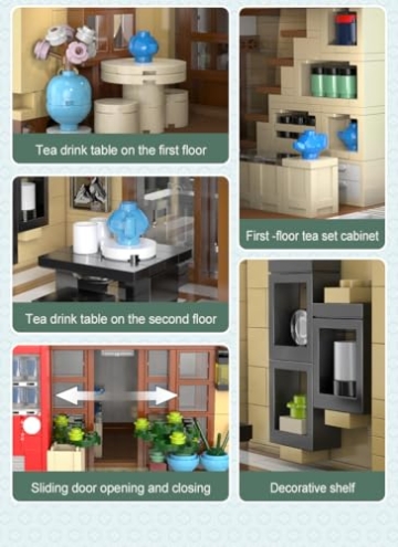 CaDA Japanese Kissaten Tea Shop Building - 1200 Teile - Selbstbaustein Baustein Modell C66010W - 7