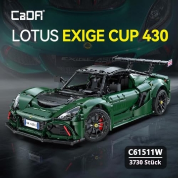CaDA Master C61511W Lotus Exige Cup 430 1:8 Statischer Baustein Supercar 3730 Teile 53,8 cm Sammlerstück Display Modell für Erwachsene ab 14 Jahren - 2