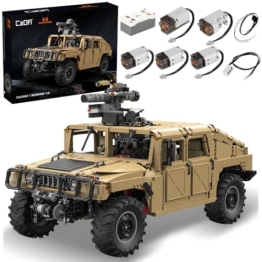 CaDA Master Technik C61036W Hanma H1 Klemmblöcke, 1:8 autorisiertes gepanzertes Geländefahrzeugmodell mit 5-Motor, 3935 Stück ferngesteuerte Auto-Bausteine für Erwachsene - 1