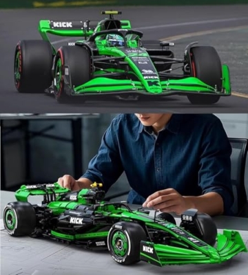 CADASpaß CADA C64010W Technik Auto für Kick Sauber F1 Team C44 Rennauto, 2553 KIemmbausteine Rennwagen Modell, im Maßstab 1: 8 Bausatz - 2