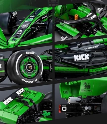 CADASpaß CADA C64010W Technik Auto für Kick Sauber F1 Team C44 Rennauto, 2553 KIemmbausteine Rennwagen Modell, im Maßstab 1: 8 Bausatz - 4