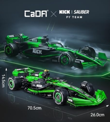 CADASpaß CADA C64010W Technik Auto für Kick Sauber F1 Team C44 Rennauto, 2553 KIemmbausteine Rennwagen Modell, im Maßstab 1: 8 Bausatz - 5