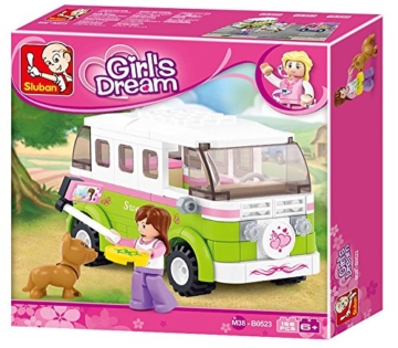 Campingbus (158 Teile) [M38-B0523], Spielset, Klemmbausteine, City, mit Spielfigur, Mädchenträume, Sluban SL95293 - 3