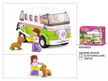 Campingbus (158 Teile) [M38-B0523], Spielset, Klemmbausteine, City, mit Spielfigur, Mädchenträume, Sluban SL95293 - 5