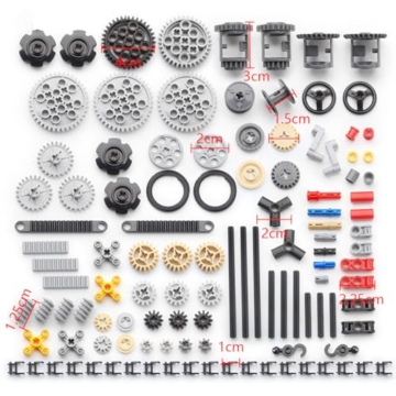 CENPEK Technic Ersatzteile, 116-teiliges Technic Zahnrad-Kettenglied-Verbindungsstück-Baustein-Set, Ersatzteile Mechanischer Zahnrad-Achsstift, gemischte Verpackung - 7