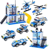 City Polizeistation Set mit Polizeiautos, Hubschrauber, Gefängniswagen