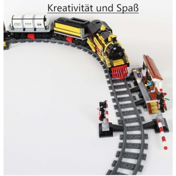 City Schienen Bausteine Set, City Schienen Erweiterungsset City Zug Schienen Zubehör Klemmbausteine Kompatibel mit dem Marktführer - 4