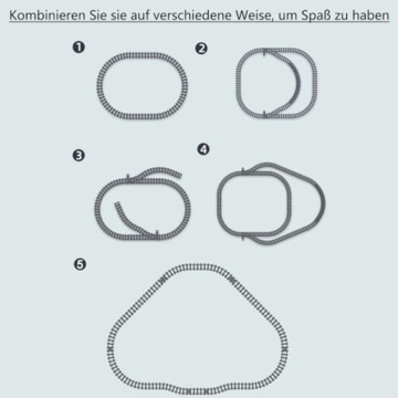 City Schienen Bausteine Set, City Schienen Erweiterungsset City Zug Schienen Zubehör Klemmbausteine Kompatibel mit dem Marktführer - 5