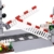 City Schienen Eisenbahnkreuzung Bausteine Set, Zug Schienen Accessoires Geländer Kreuzung Hubhebel Konstruktionsspielzeug Kompatibel mit Großen Marken - 1