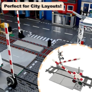 City Schienen Eisenbahnkreuzung Bausteine Zug Schienen Bahnübergang Geländer für den Zuggang Kompatibel mit Marken Zügen Schienen Konstruktionsspielzeug Kreative Geschenk für Junge Menschen - 2