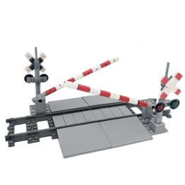 City Schienen Eisenbahnkreuzung Bausteine Zug Schienen Bahnübergang Geländer für den Zuggang Kompatibel mit Marken Zügen Schienen Konstruktionsspielzeug Kreative Geschenk für Junge Menschen - 1