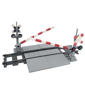 City Schienen Eisenbahnkreuzung Bausteine Zug Schienen Bahnübergang Geländer für den Zuggang Kompatibel mit Marken Zügen Schienen Konstruktionsspielzeug Kreative Geschenk für Junge Menschen - 1