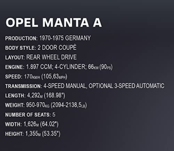 COBI 24339 1970 Opel Manta A Daten
