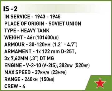 COBI 2578 schweren Panzers IS-2 Details