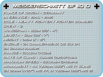 COBI 5716 Messerschmitt BF 110 D 