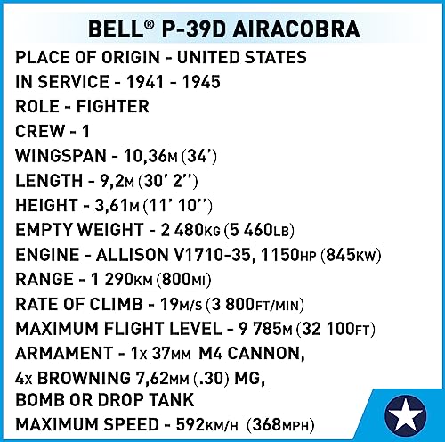 COBI 5746 Bell P-39D Airacobra Details