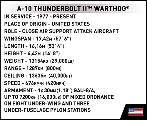 COBI 5837 A-10 Thunderbolt II Warthog Details